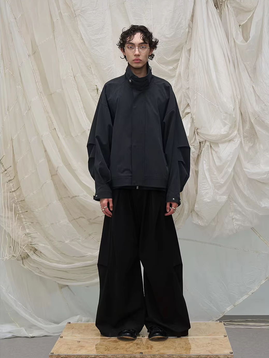 Sculpted High-Neck Jacket