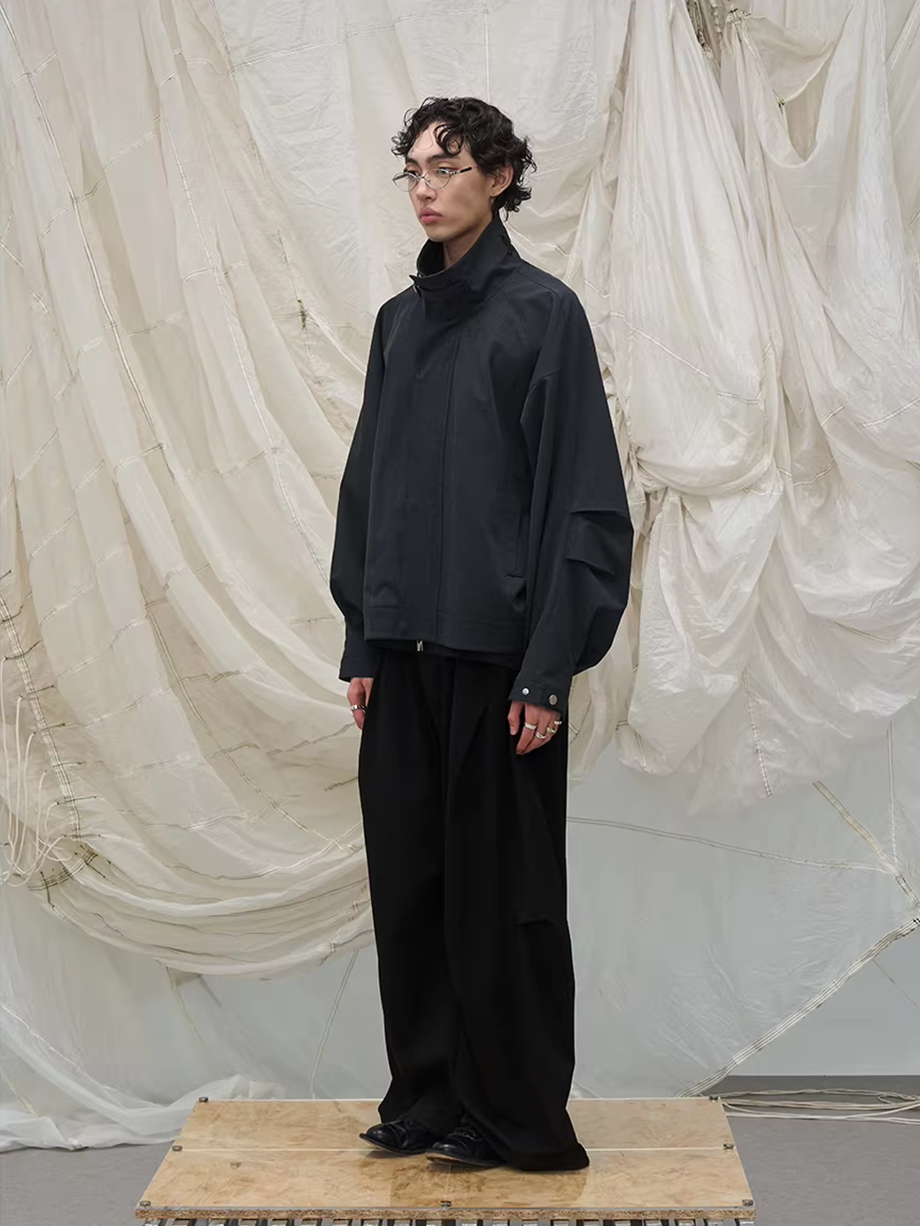 Sculpted High-Neck Jacket