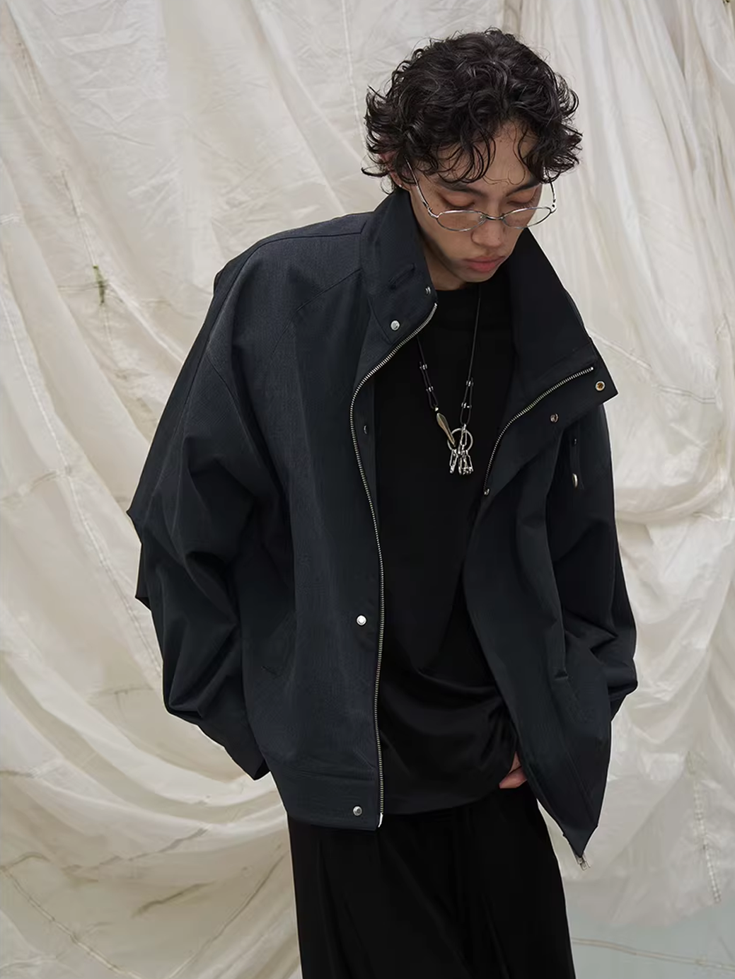 Sculpted High-Neck Jacket