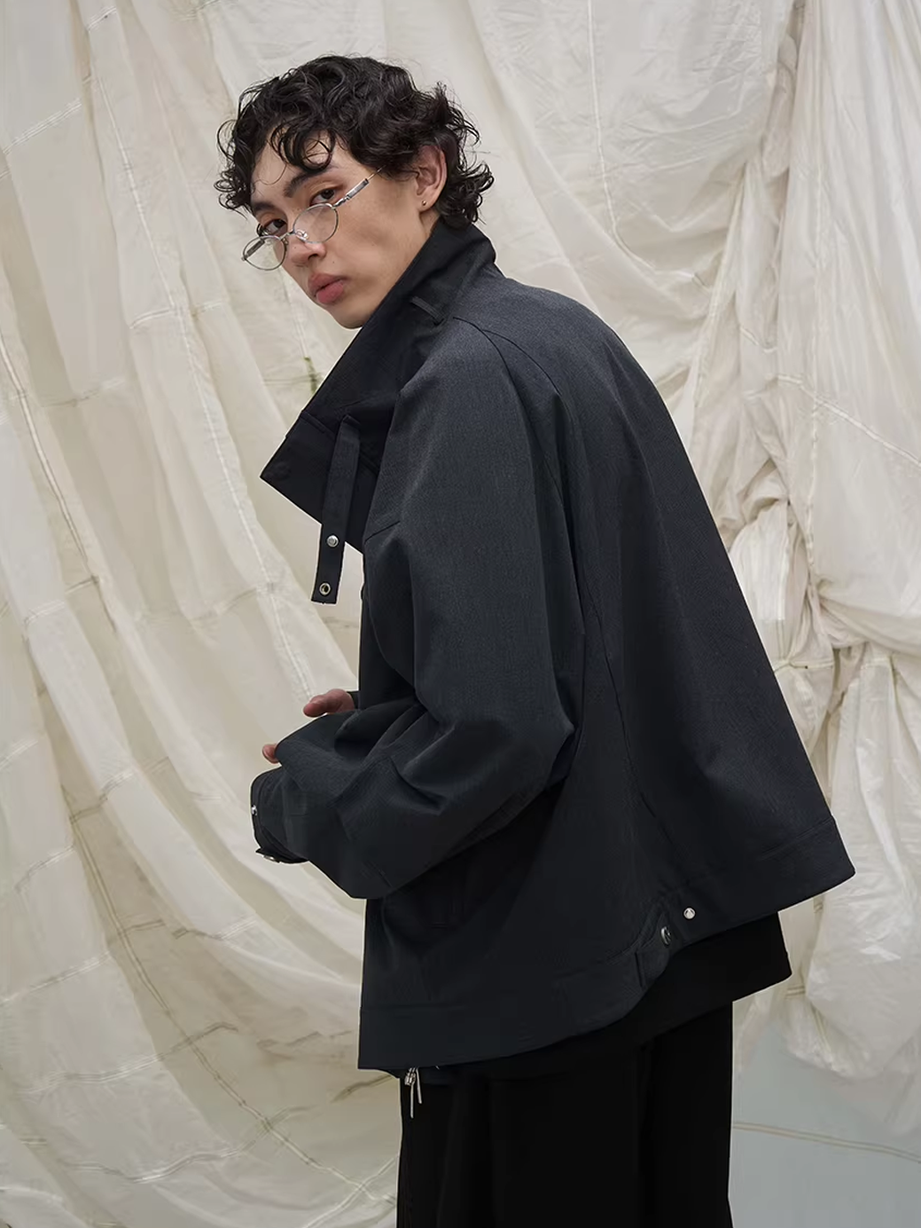 Sculpted High-Neck Jacket