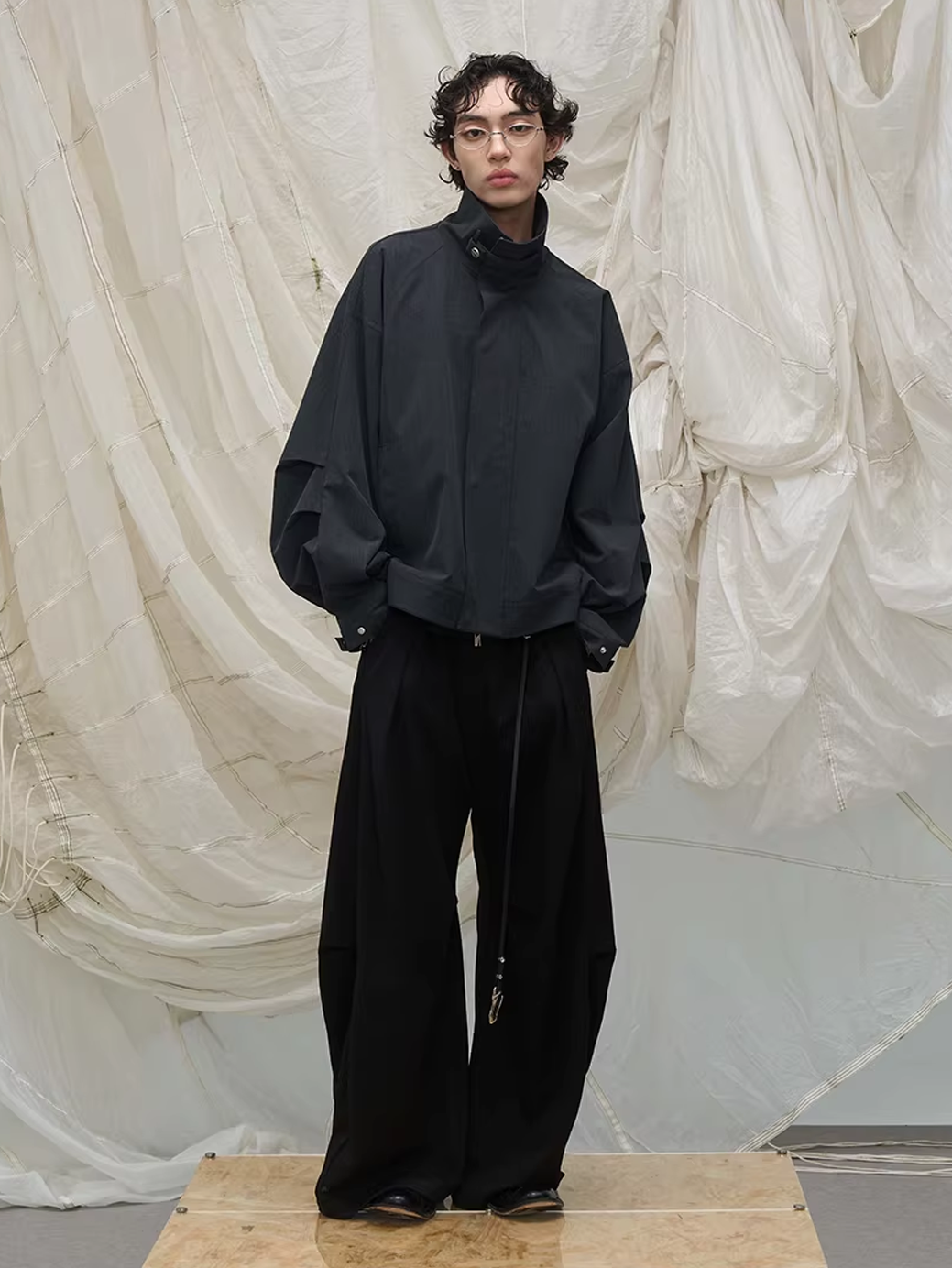 Sculpted High-Neck Jacket