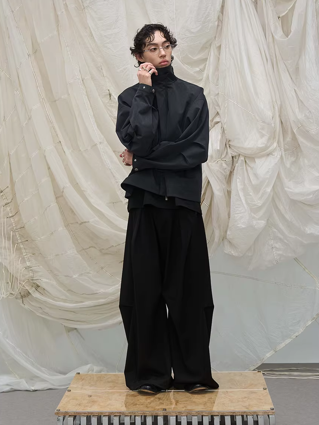Sculpted High-Neck Jacket