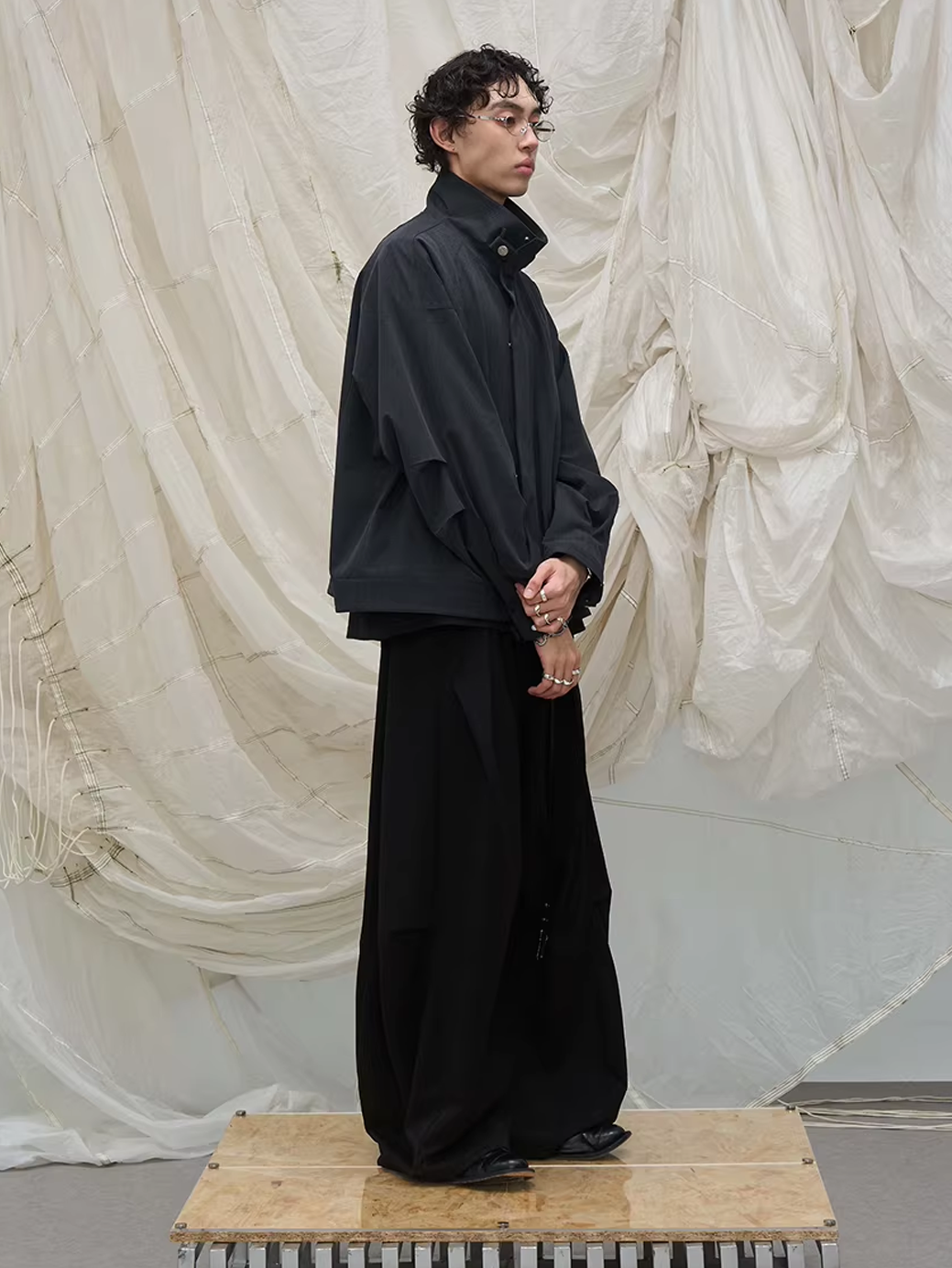 Sculpted High-Neck Jacket