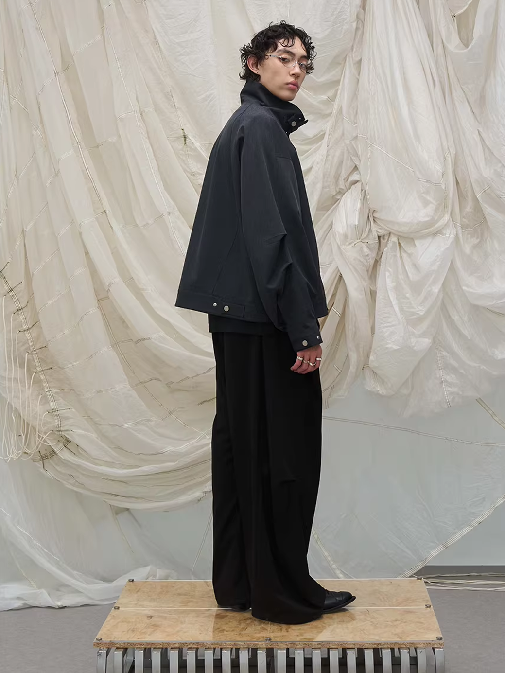 Sculpted High-Neck Jacket