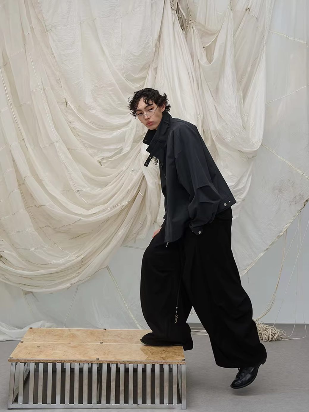 Sculpted High-Neck Jacket