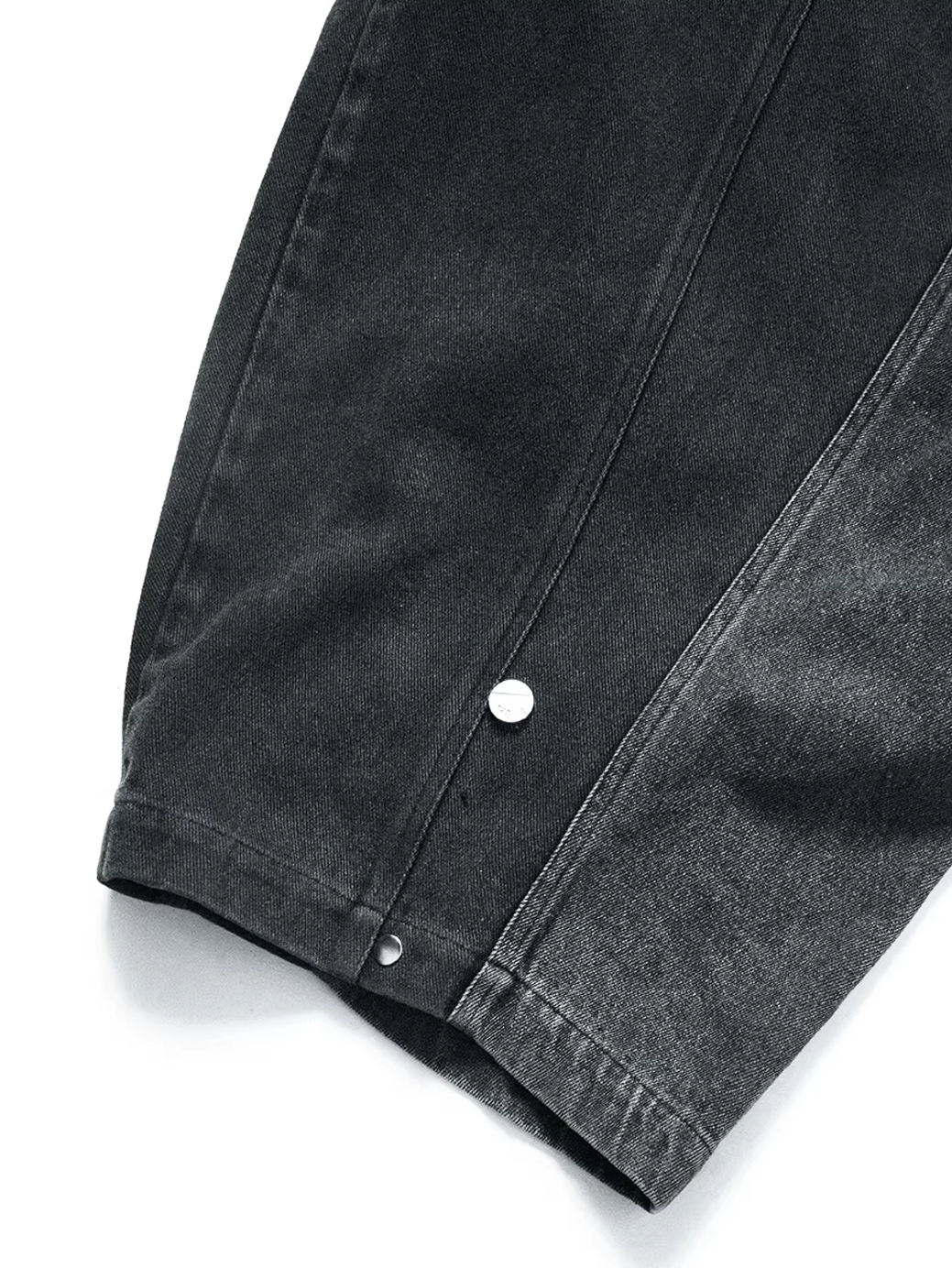 Detachable Plaid Panel Wide Trousers - Black